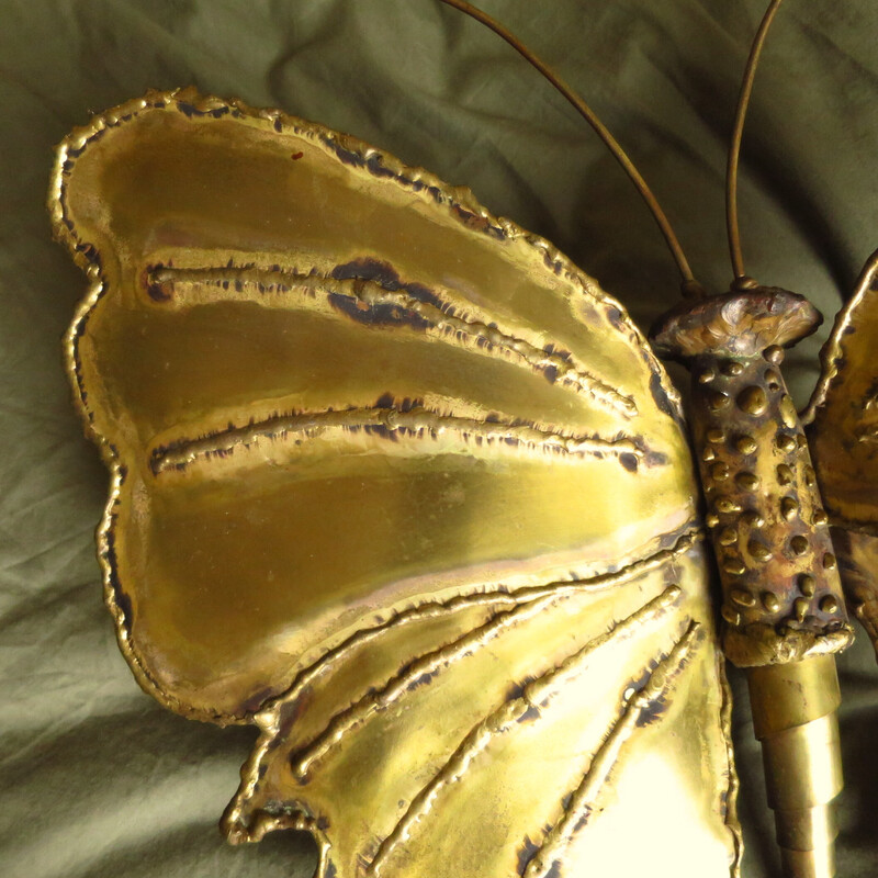 Papillon décoratif vintage en laiton, 1970