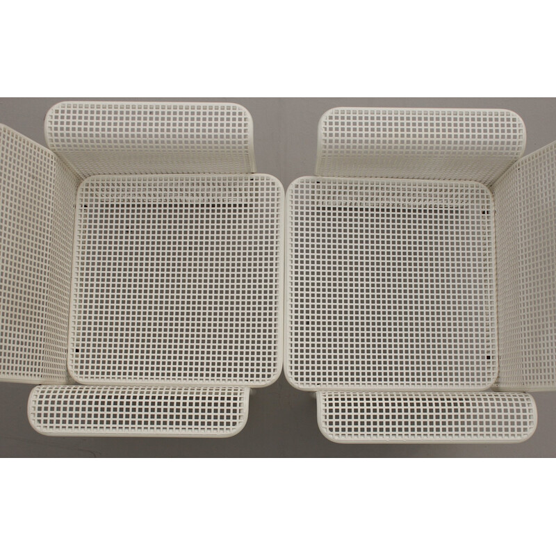 Pair of vintage perforated metal armchairs by Talin Vincenza, 1982