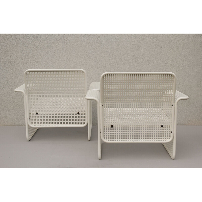 Paar Vintage-Sessel aus perforiertem Metall von Talin Vincenza, 1982