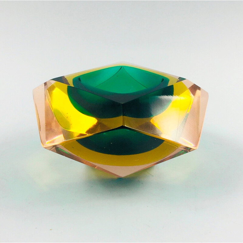 Vintage Murano glass Sommerso ashtray by Flavio Poli for Seguso, Italy 1960s