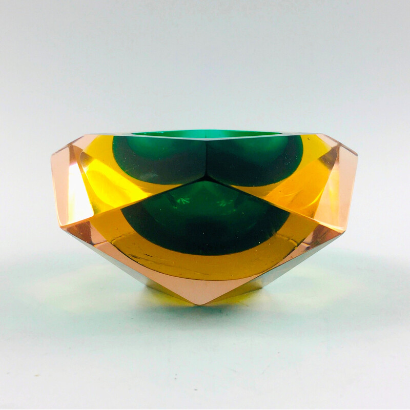 Vintage Murano glass Sommerso ashtray by Flavio Poli for Seguso, Italy 1960s