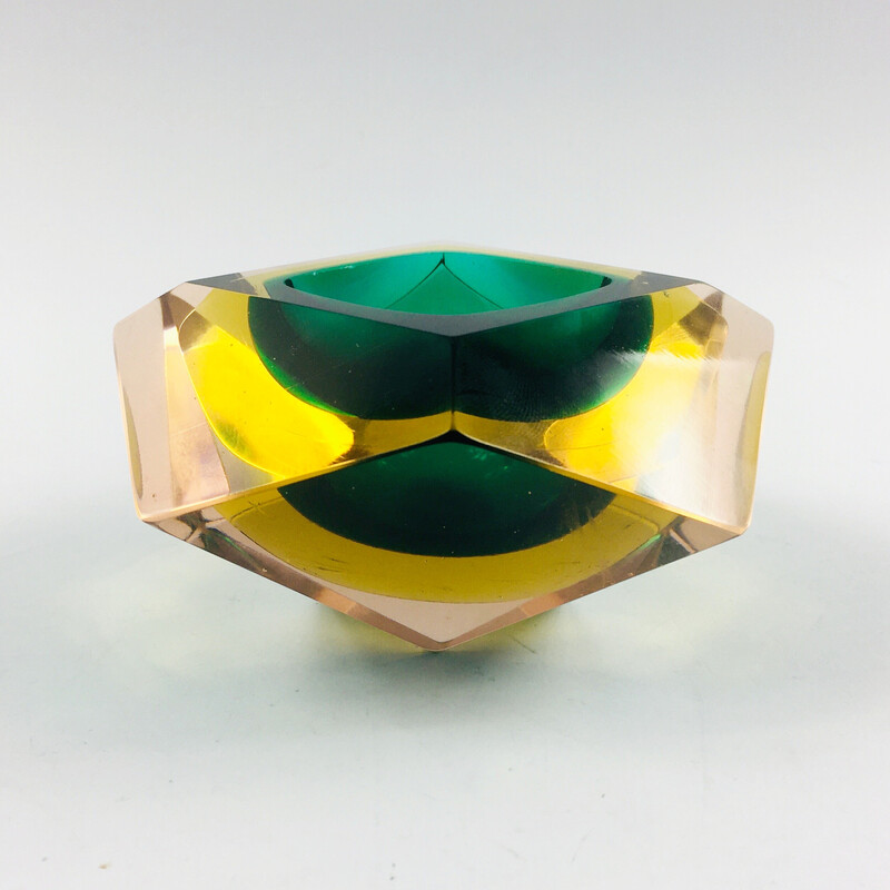 Vintage Murano glass Sommerso ashtray by Flavio Poli for Seguso, Italy 1960s