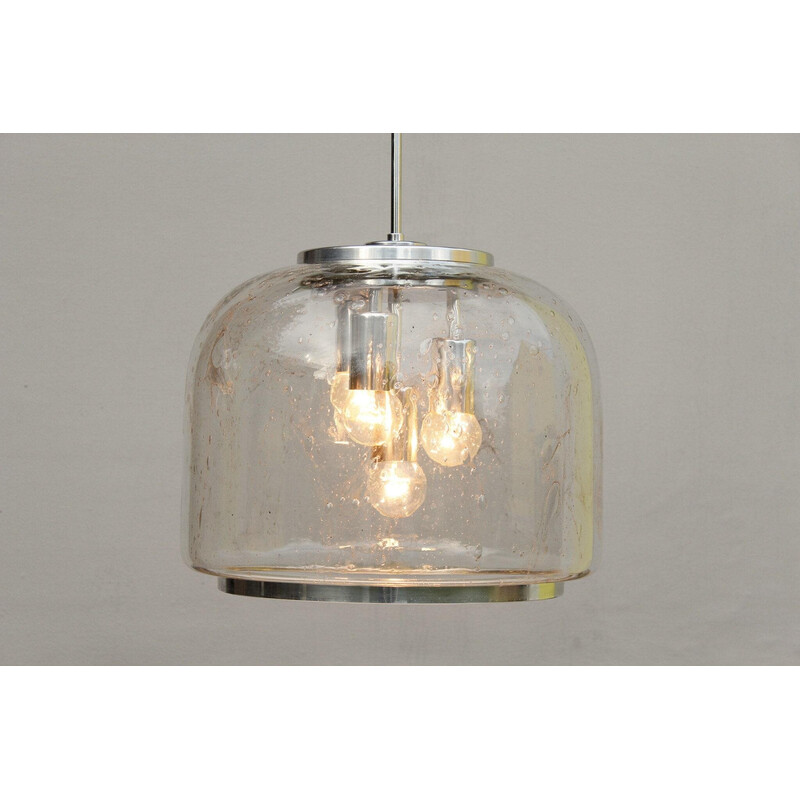 Vintage glass balloon pendant lamp for Doria, 1970s