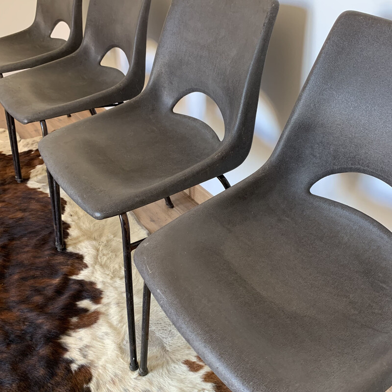 Set di 4 sedie a conchiglia in plastica vintage di Sitting