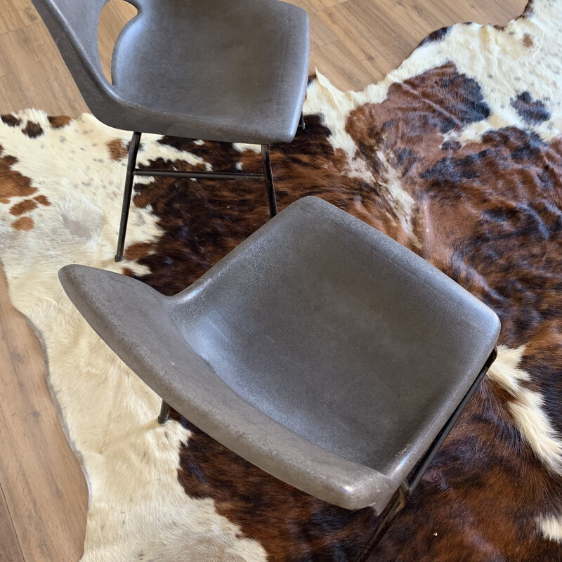 Conjunto de 4 cadeiras de concha plástica vintage por Sentar