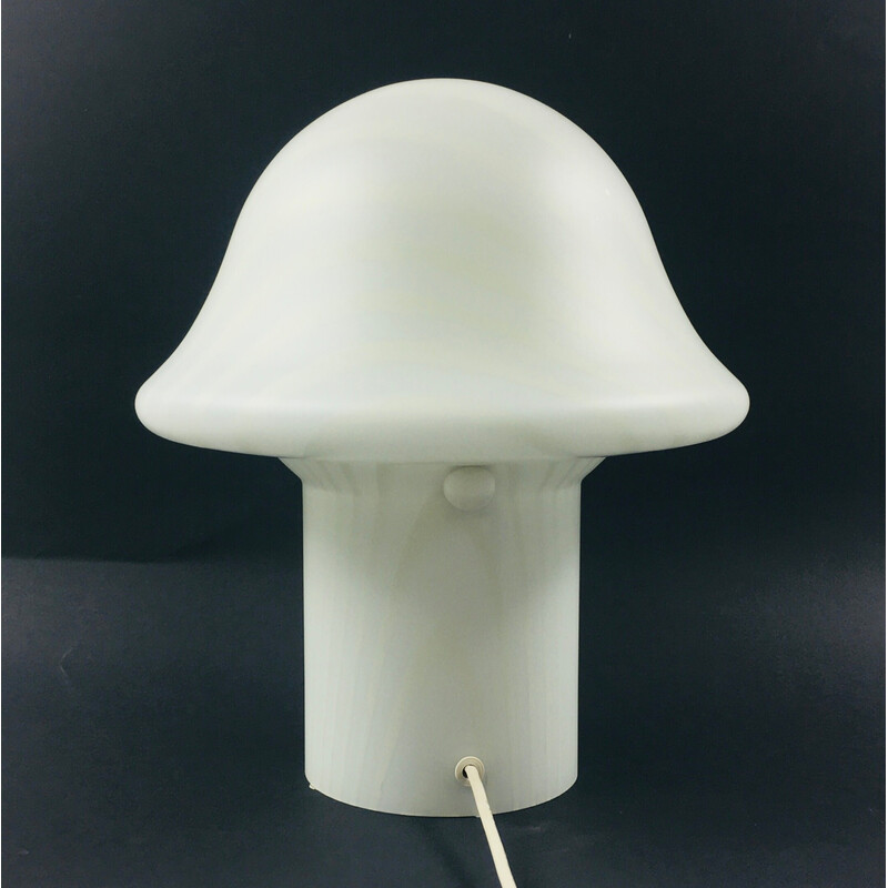 Vintage striped glass Mushroom table lamp by Peill and Putzler, Germany 1970s