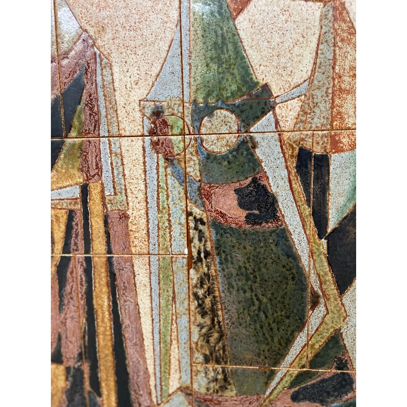 Mid-century wall ceramic panel