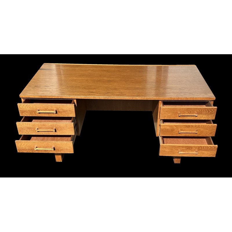 Vintage oakwood desk by Henning Jensen and Torben Valeur