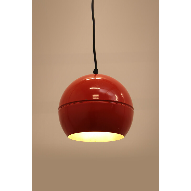 Vintage pendant lamp in red metal, 1960