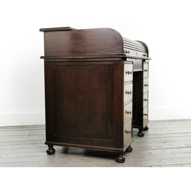 Vintage oak desk by Angus, William and Co of London, 1900