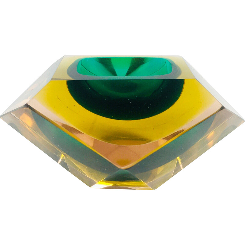 Cenicero Sommerso vintage de cristal de Murano por Flavio Poli para Seguso, Italia años 60