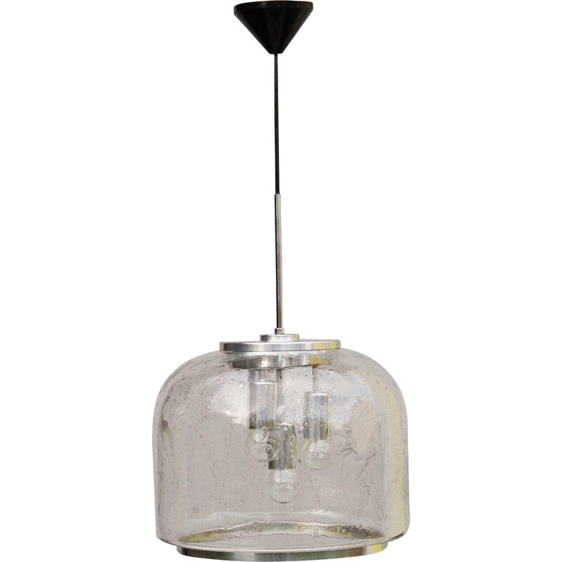 Vintage glass balloon pendant lamp for Doria, 1970s