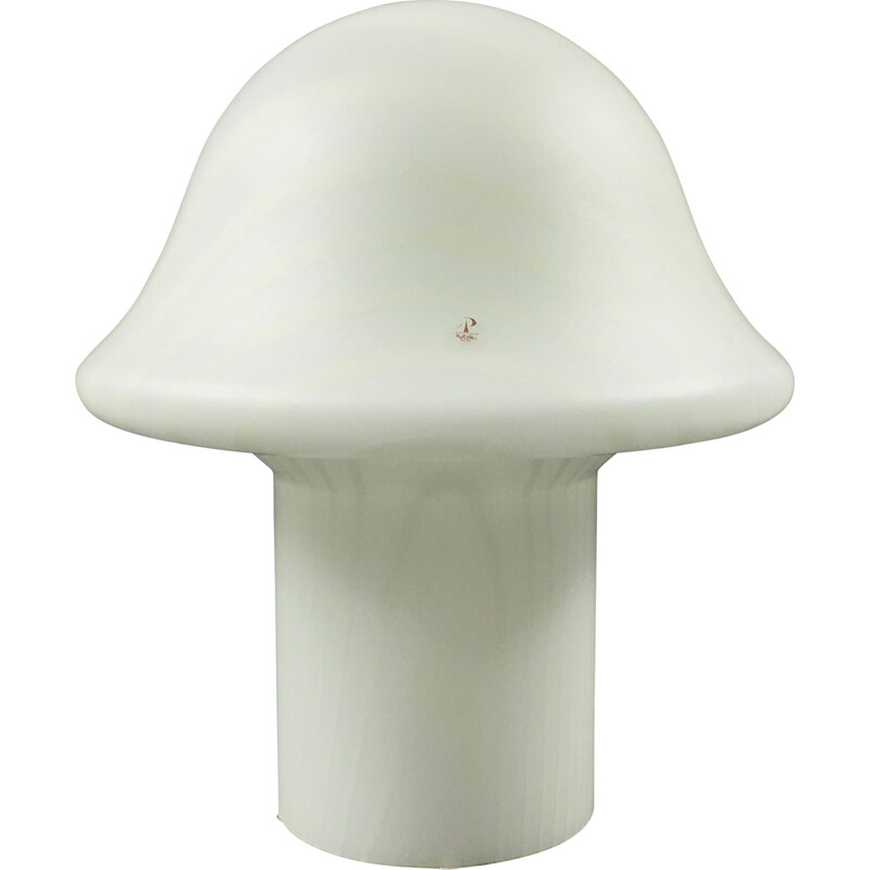 Lampe de table vintage en verre rayé Mushroom par Peill et Putzler, Allemagne 1970