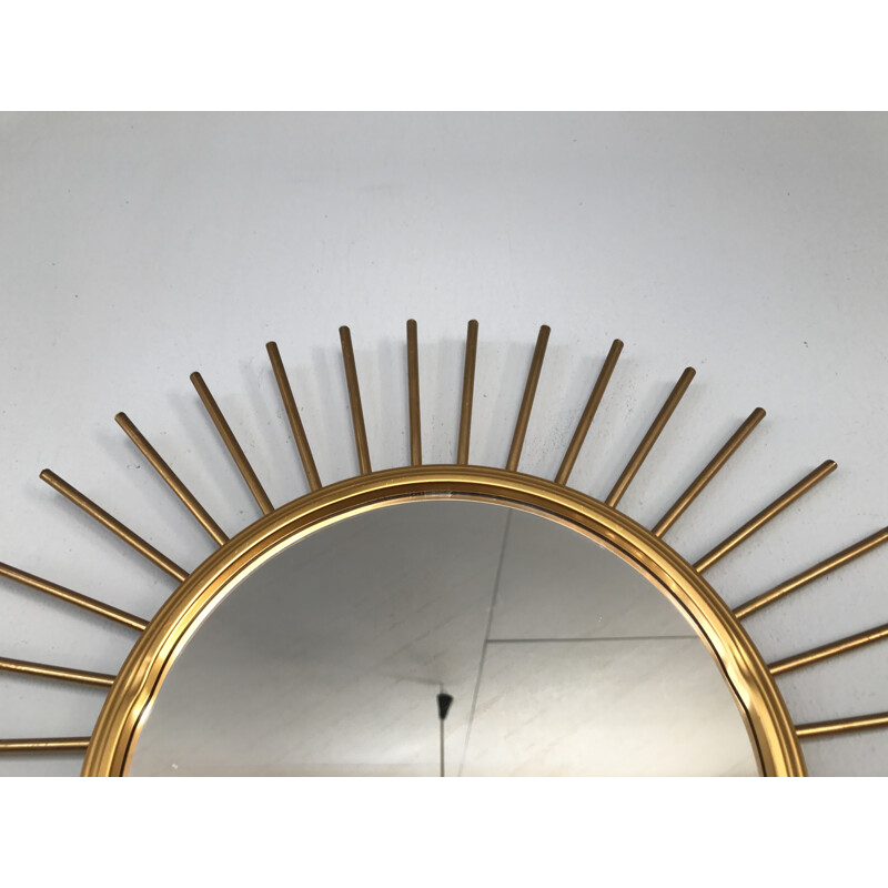 Gilded metal sun mirror - 1950s