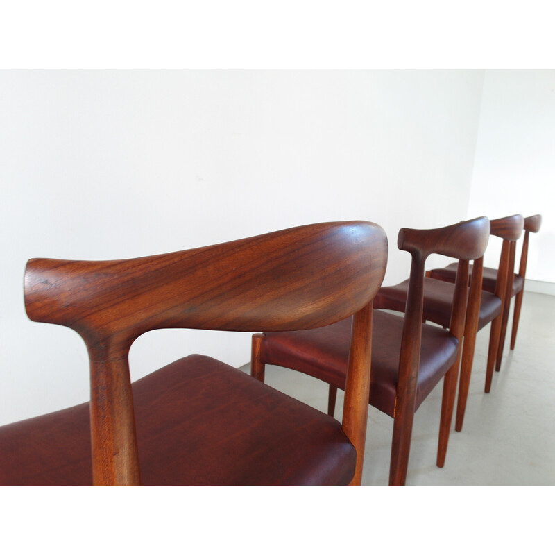 Set van 4 vintage sculpturale eetkamerstoelen van Vamo Sønderborg, Denemarken 1960