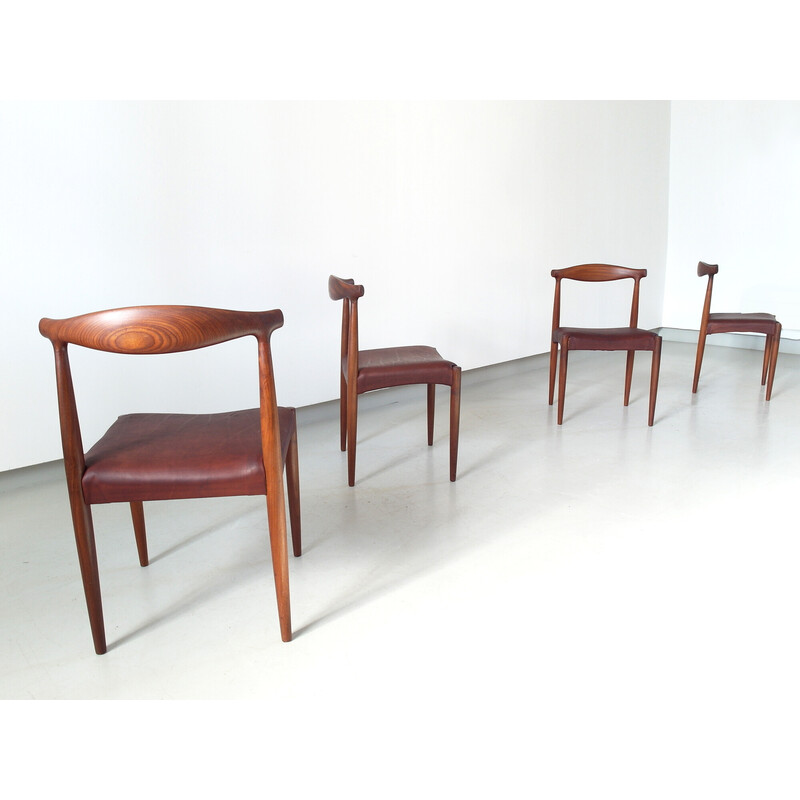 Conjunto de 4 cadeiras de jantar escultóricas vintage de Vamo Sønderborg, Dinamarca 1960