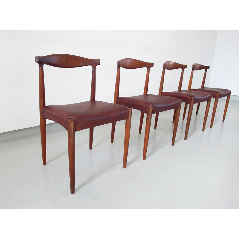 Set di 4 sedie da pranzo scultoree vintage di Vamo Sønderborg, Danimarca 1960
