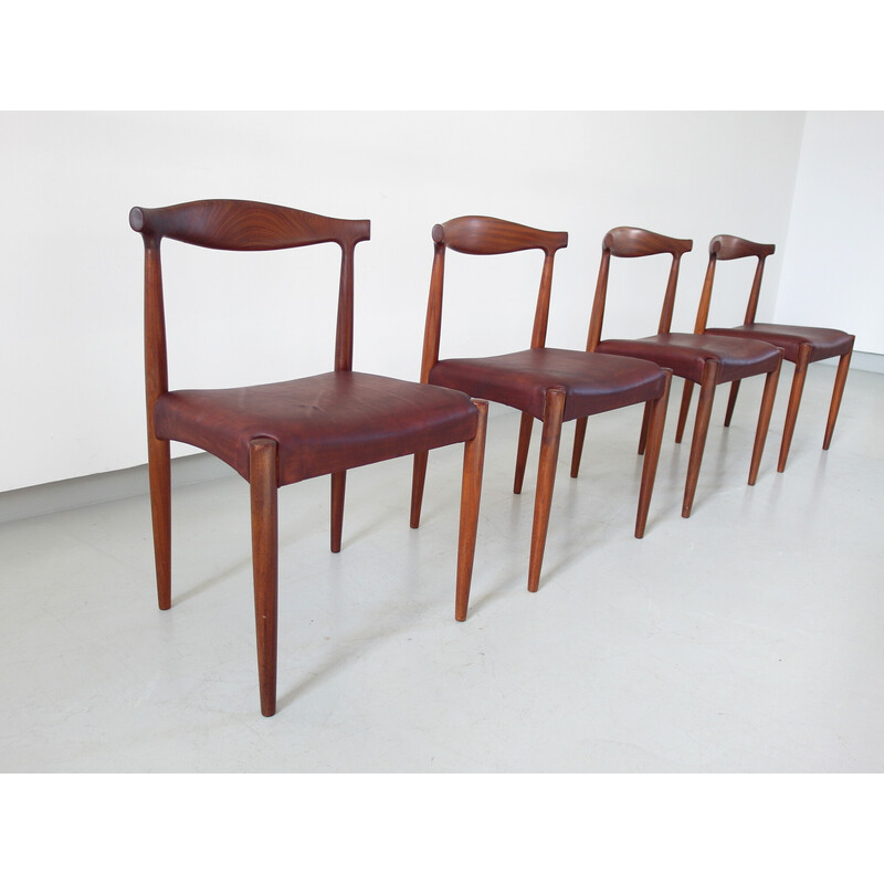 Set of 4 vintage sculptural dining chairs by Vamo Sønderborg, Denmark 1960