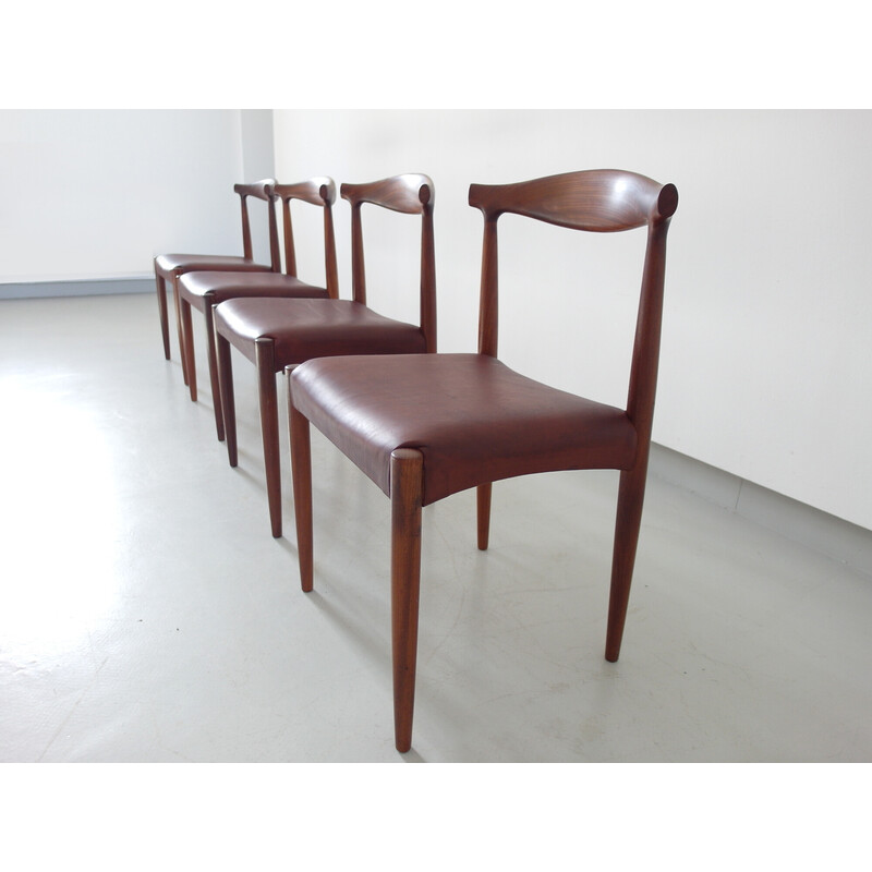 Set of 4 vintage sculptural dining chairs by Vamo Sønderborg, Denmark 1960