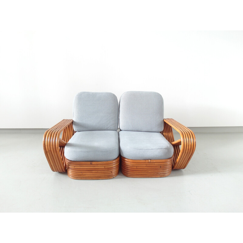 Vintage 2 seat sofa bamboo by Paul Frankl for Ritts Tropitan, USA 1940