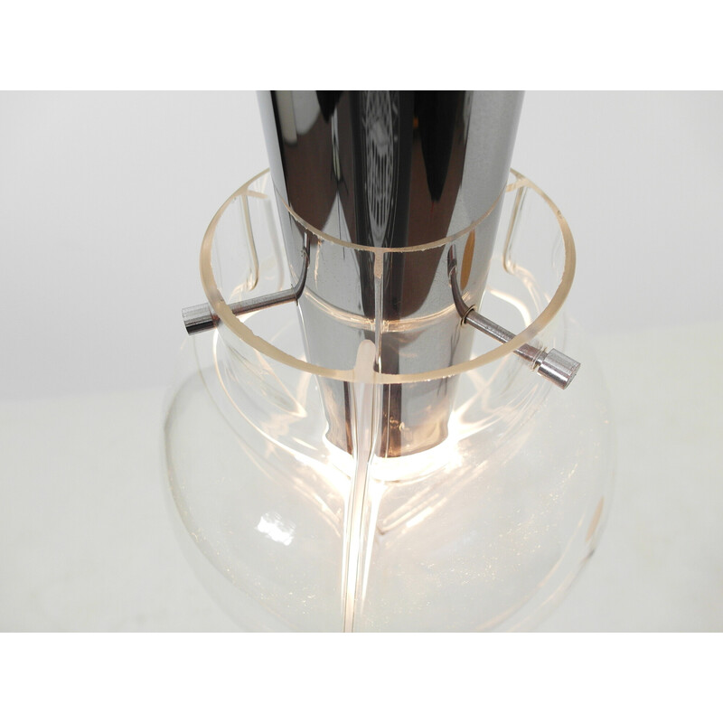 Lámpara colgante vintage de cristal de murano de Toni Zuccheri para Venini, Italia 1960