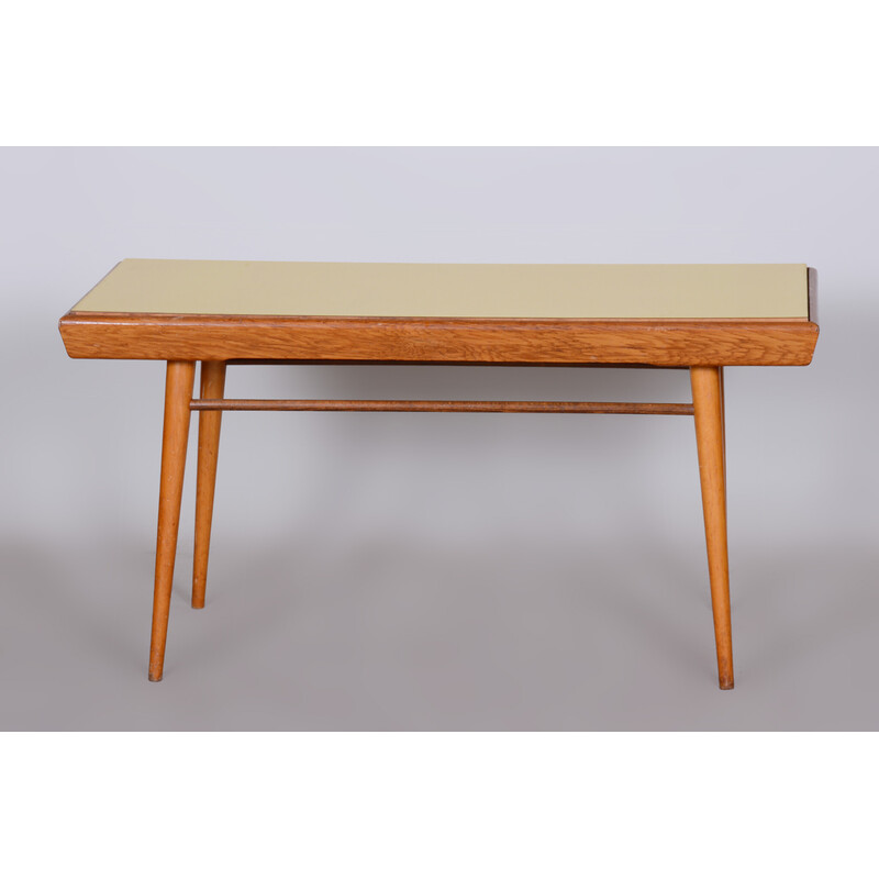 Vintage oakwood coffee table, Czechia 1950