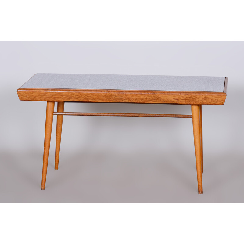 Vintage oakwood coffee table, Czechia 1950