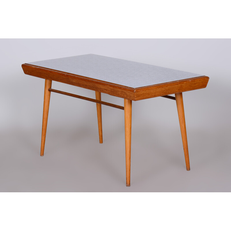 Vintage oakwood coffee table, Czechia 1950