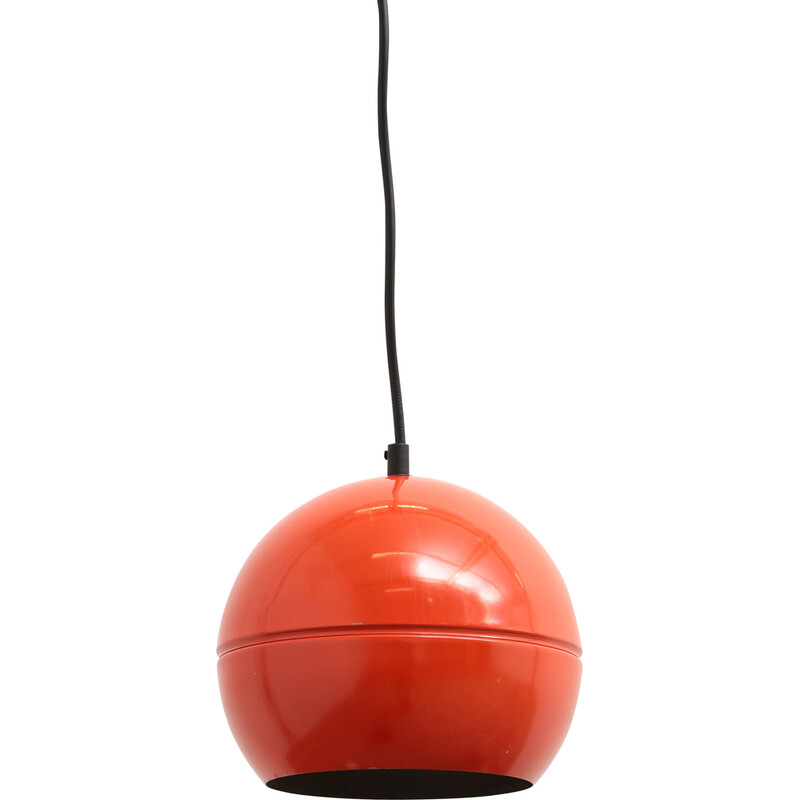 Vintage pendant lamp in red metal, 1960