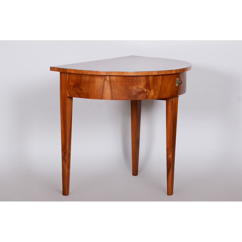Vintage walnut side table, Czechia 1820