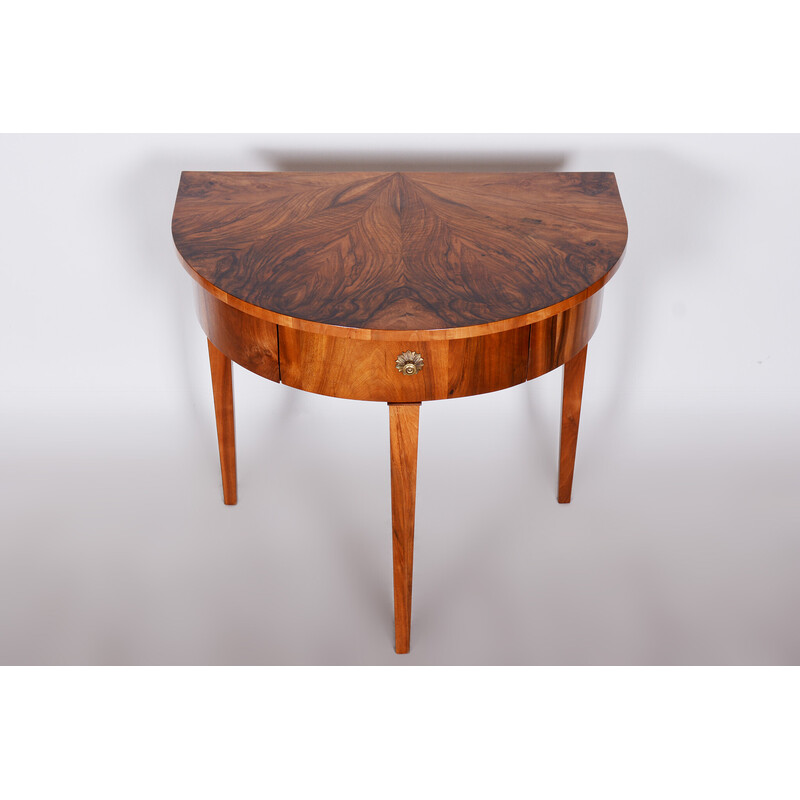 Vintage walnut side table, Czechia 1820