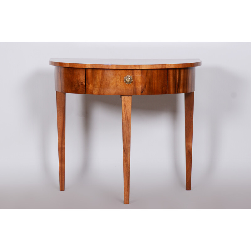 Vintage walnut side table, Czechia 1820