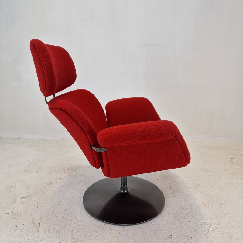 Fauteuil tulipe et ottoman vintage par Pierre Paulin pour Artifort, 1965