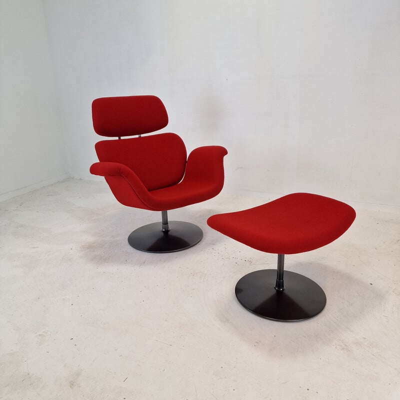 Vintage tulip armchair and ottoman by Pierre Paulin for Artifort, 1965