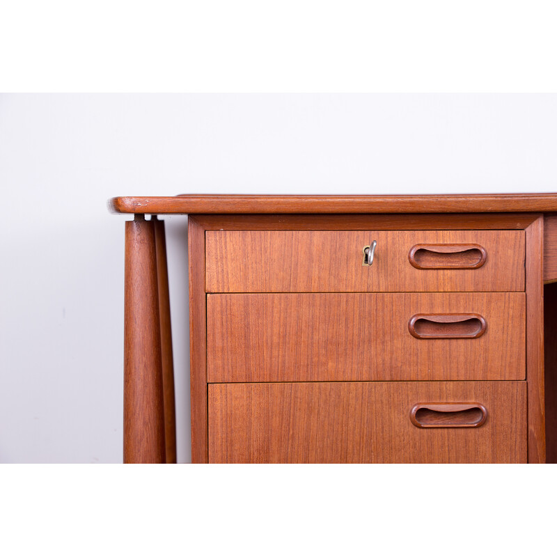 Bureau vintage en teck double face par Svend Aage Madsen pour H. P Hansen, Danemark 1960