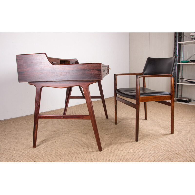 Vintage Danish rosewood desk model 56 by Arne Wahl Iversen for Vinde Mobelfabrik, 1960