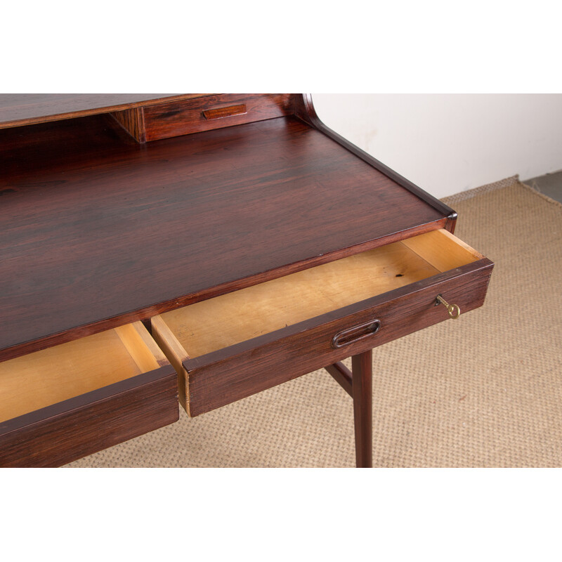 Vintage Danish rosewood desk model 56 by Arne Wahl Iversen for Vinde Mobelfabrik, 1960