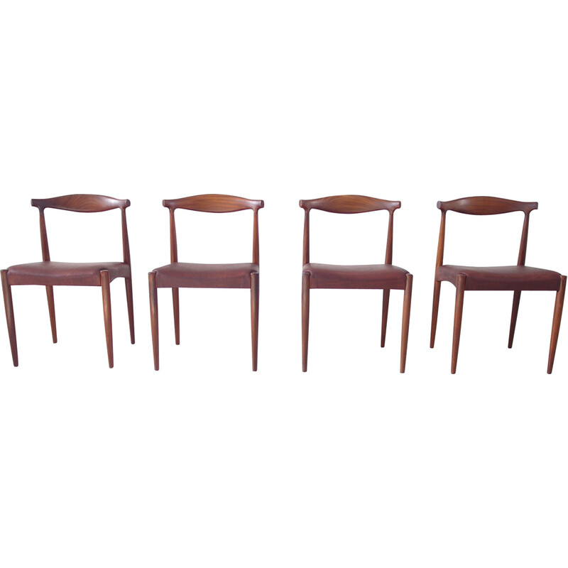 Set di 4 sedie da pranzo scultoree vintage di Vamo Sønderborg, Danimarca 1960