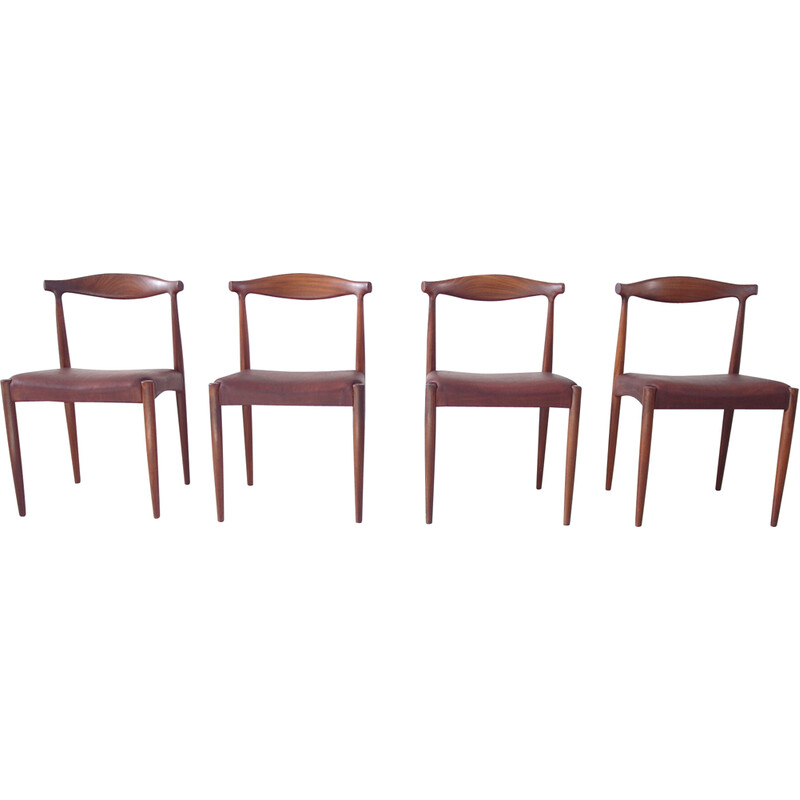 Set of 4 vintage sculptural dining chairs by Vamo Sønderborg, Denmark 1960