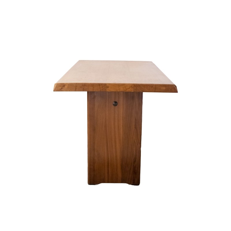 Vintage table in elmwood model T14A by Pierre Chapo, 1960s