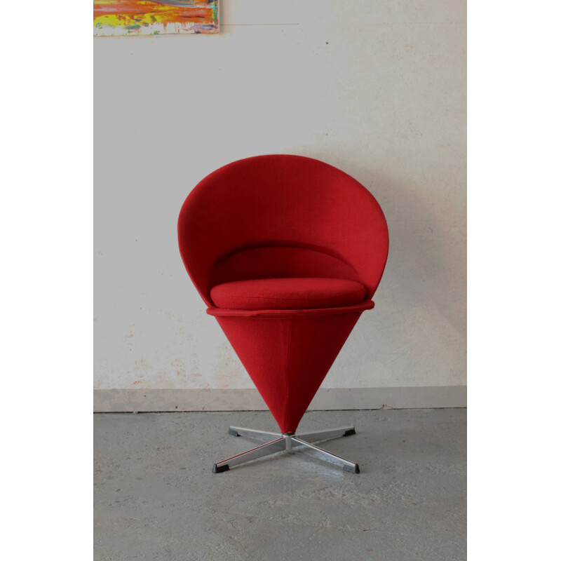 Pareja de sillas Cone vintage de Verner Panton para Plus Linje, Dinamarca