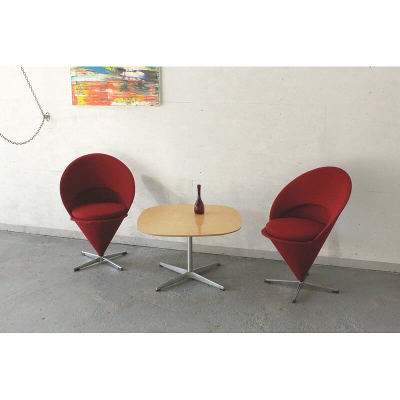 Pair of vintage Cone chairs by Verner Panton for Plus Linje, Denmark