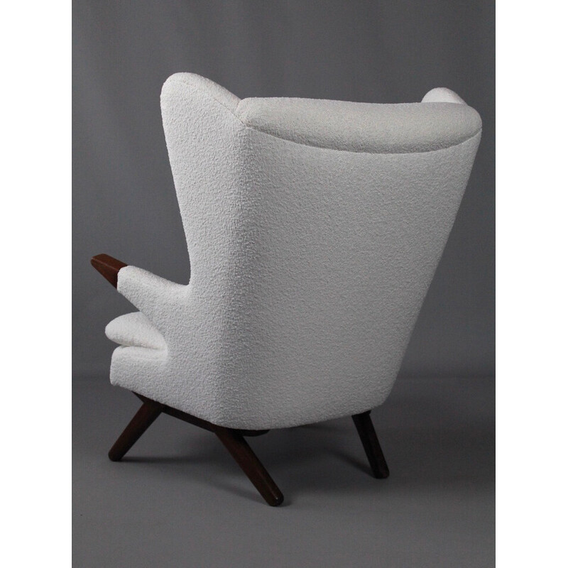 Vintage sculped teak base armchair model 91 "papa bear" by Svend Skipper for Skipper Møbelfabrik, Denmark 1960