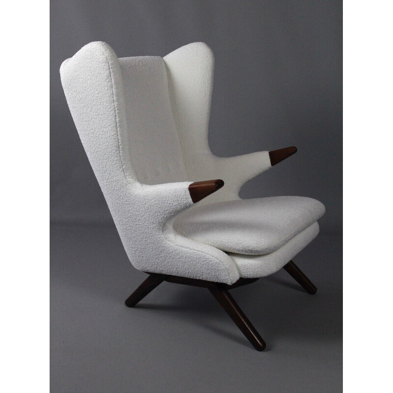 Fauteuil vintage en teck sculpté modèle 91 "papa bear" par Svend Skipper pour Skipper Møbelfabrik, Danemark 1960