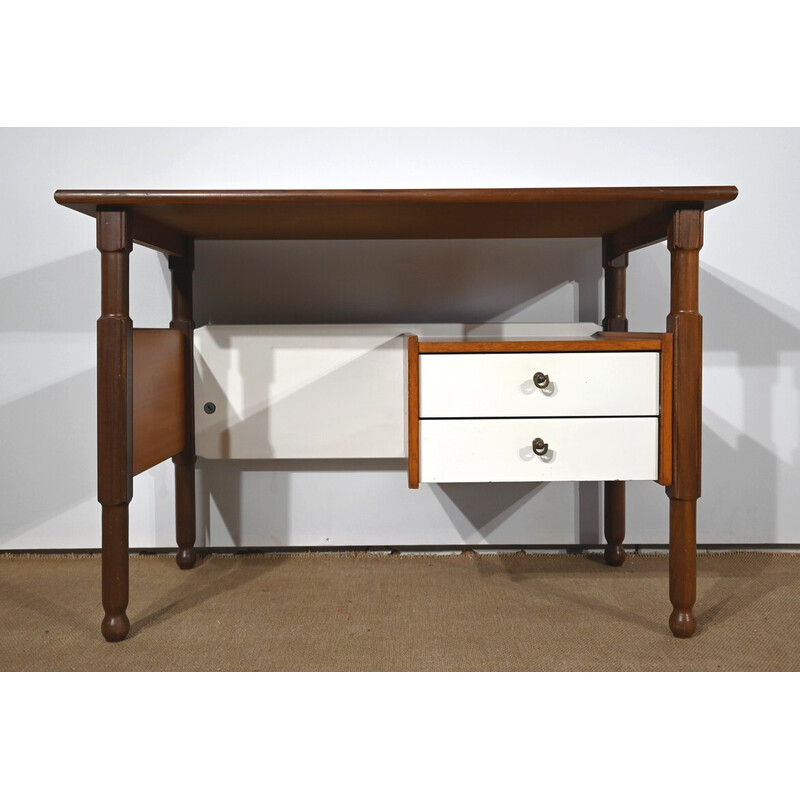 Vintage mahogany and teak desk, 1960