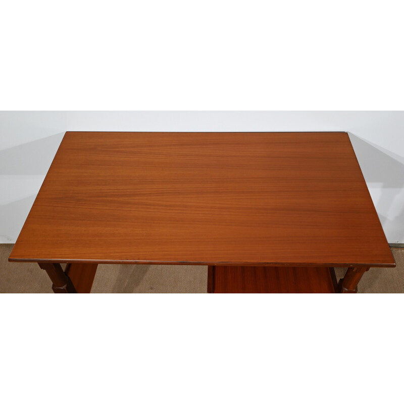 Vintage mahogany and teak desk, 1960