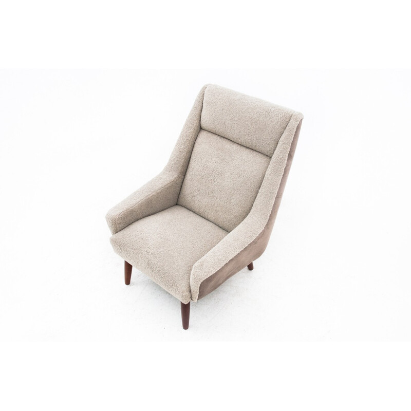 Vintage boucle fauteuil, Denemarken 1960