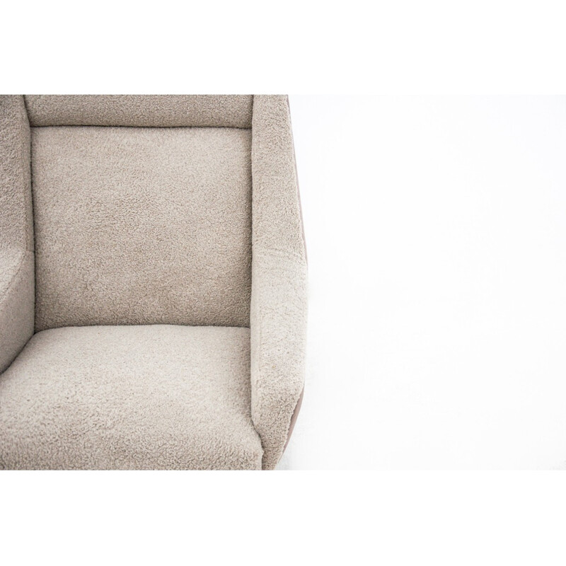 Fauteuil vintage en boucle, Danemark 1960