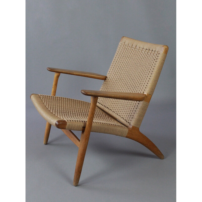 Massiver Eichensessel "Ch25" von Hans J Wegner für Carl Hansen und Sohn, Dänemark 1960