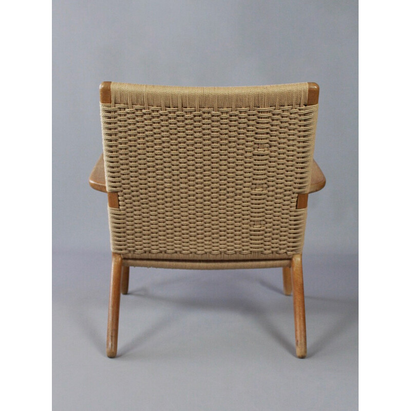 Vintage solid oakwood armchair "Ch25" by Hans J Wegner for Carl Hansen and Son, Denmark 1960